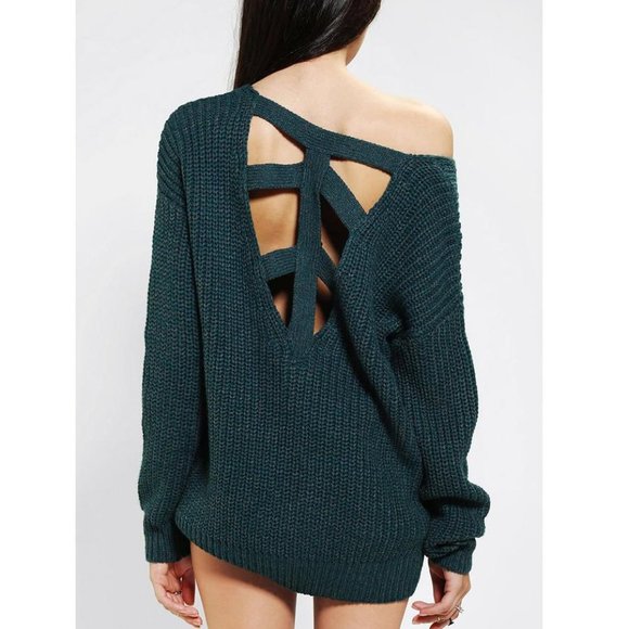 Urban Outfitters Sparkle & Fade Cross-Back Sweater | Size S - Picture 1 of 6